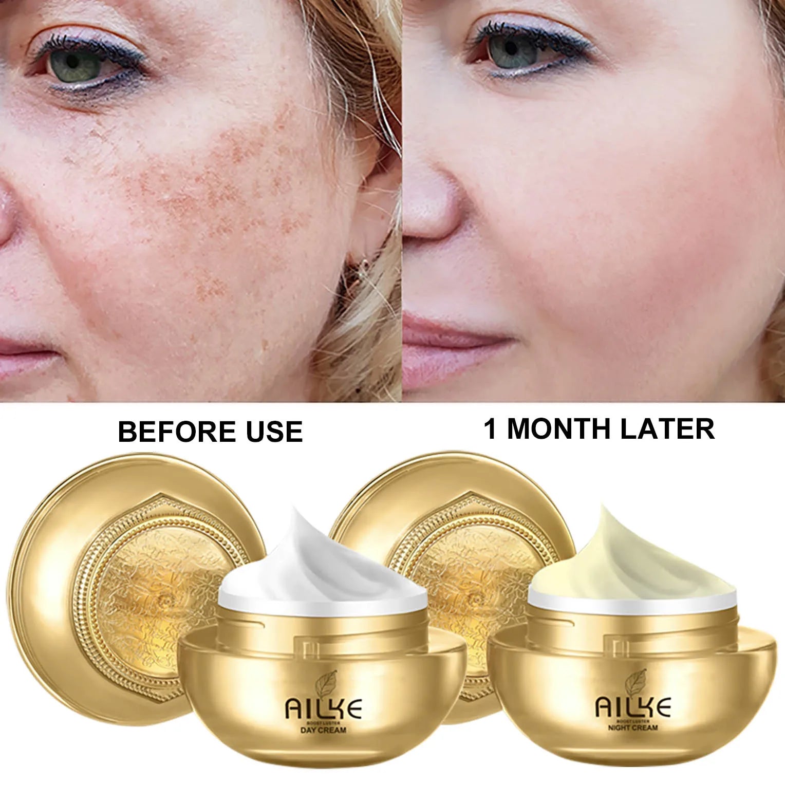AILKE Whitening Skin Care Set, Reduce Wrinkles, Dark Spots, Even Skin Tone, Women Beauty Cosmetics for All Skin Types