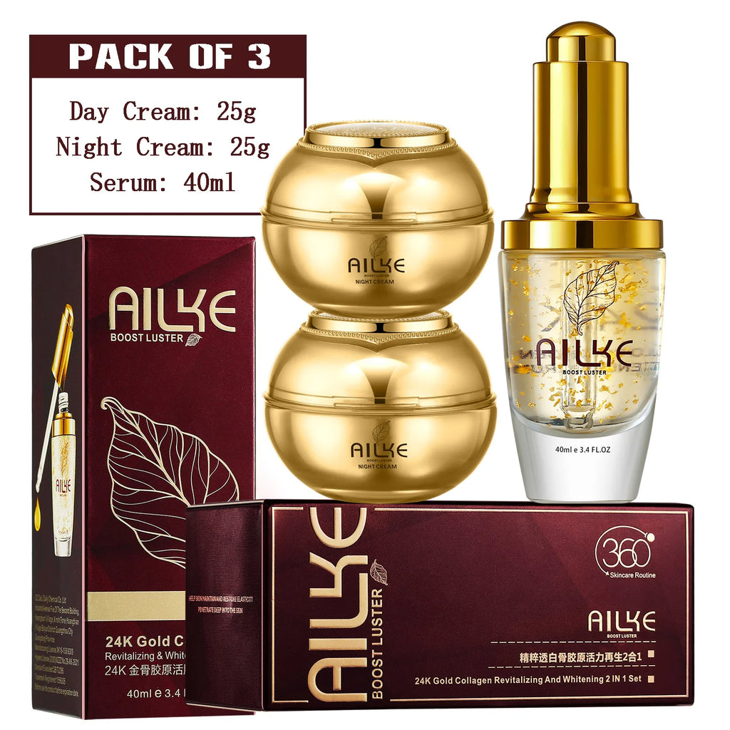 AILKE Whitening Skin Care Set, Reduce Wrinkles, Dark Spots, Even Skin Tone, Women Beauty Cosmetics for All Skin Types