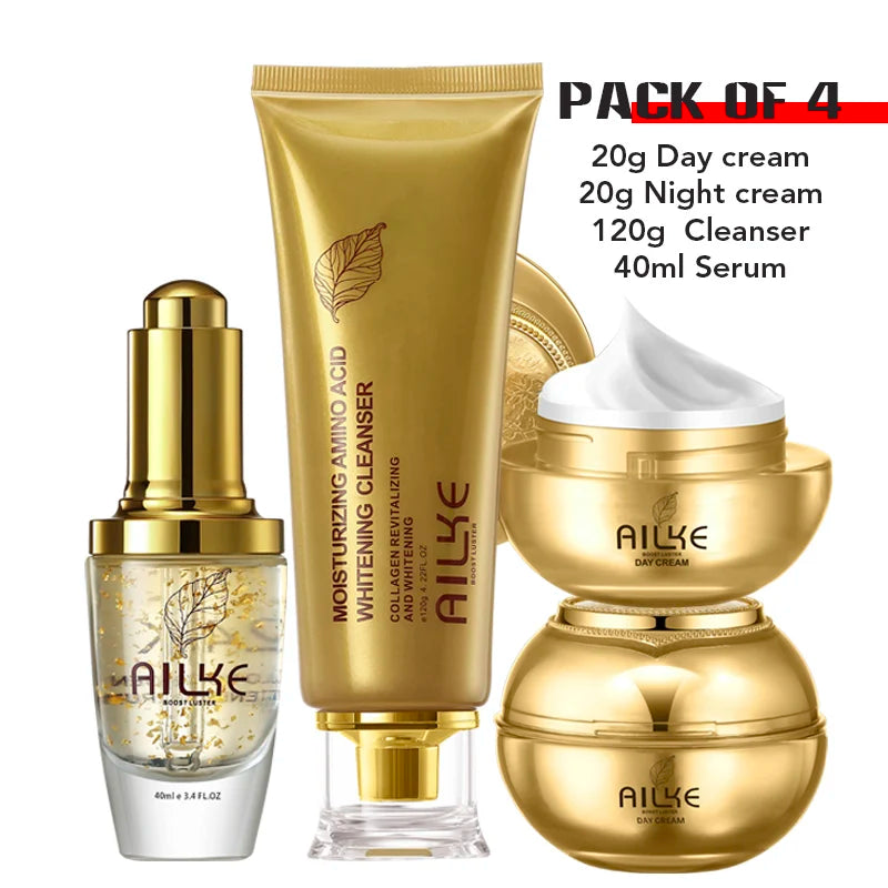 AILKE Whitening Skin Care Set, Reduce Wrinkles, Dark Spots, Even Skin Tone, Women Beauty Cosmetics for All Skin Types