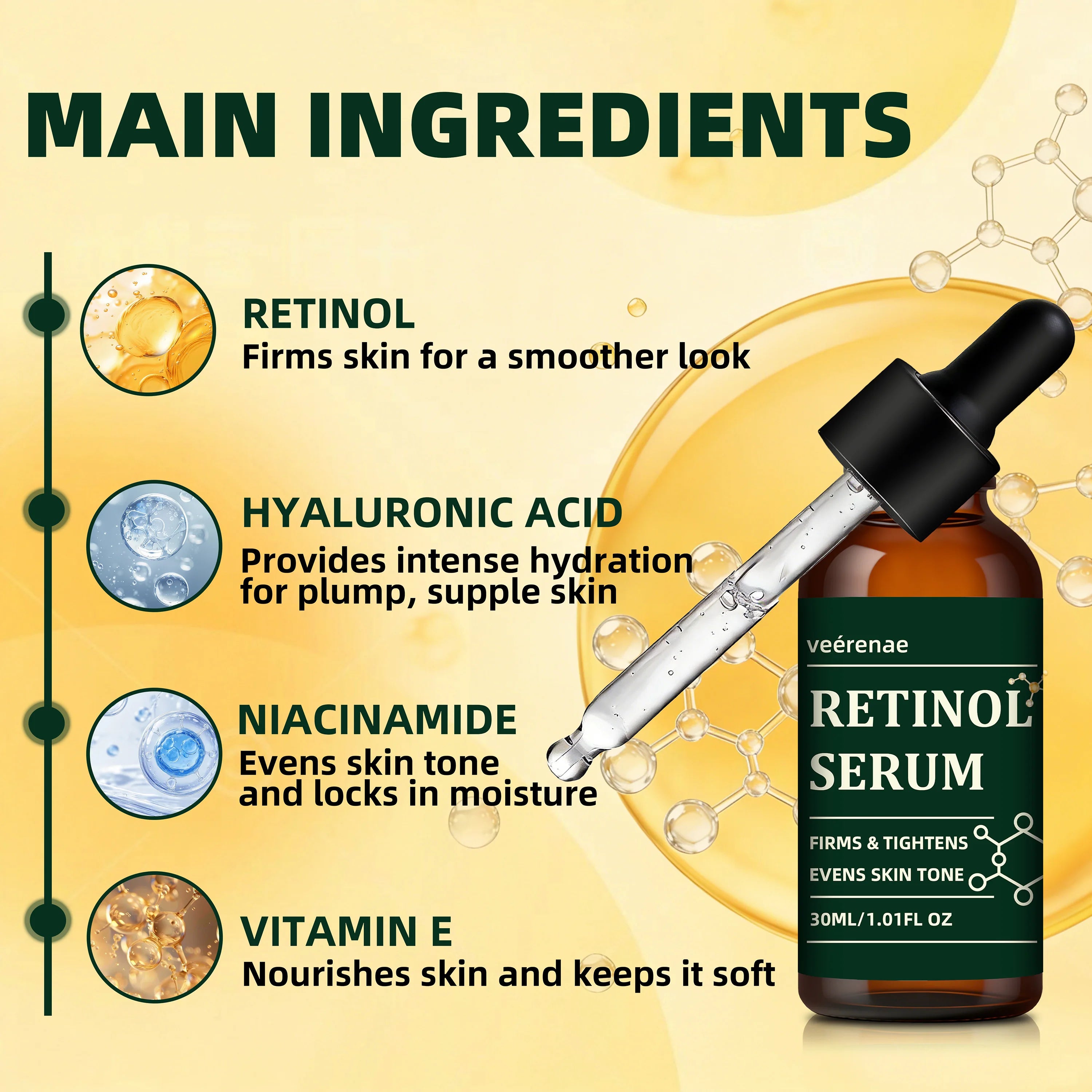 veérenae Retinol Serum – Gentle Daily Anti-Aging Serum for All Skin Types