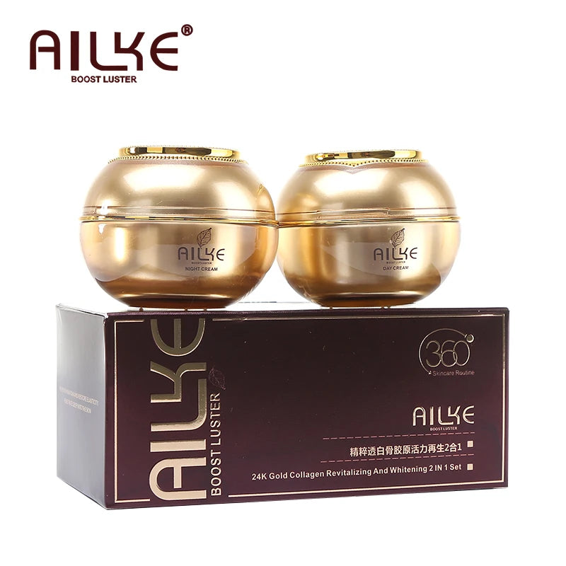 AILKE 24K Gold Whitening Skin Care Set – Complete Anti-Aging Routine